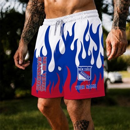 [SUPER SALE] NEW CUSTOMIZED NHL24 NYR NEW YORK RANGERS SHORT PANTS
