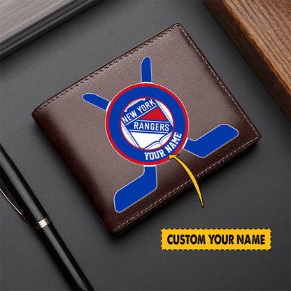 LIMITED EDITION - NEW CUSTOMIZED NHL24 NYR NEW YORK RANGERS LEATHER WALLET