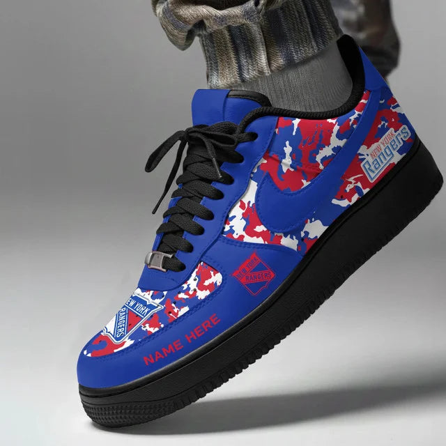 [SUPER SALE] NEW CUSTOMIZED NHL24 NYR NEW YORK RANGERS AF1 SHOES