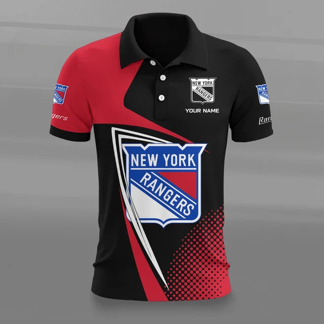 [SUPER SALE] NEW CUSTOMIZED NHL24 NYR NEW YORK RANGERS POLO SHIRT