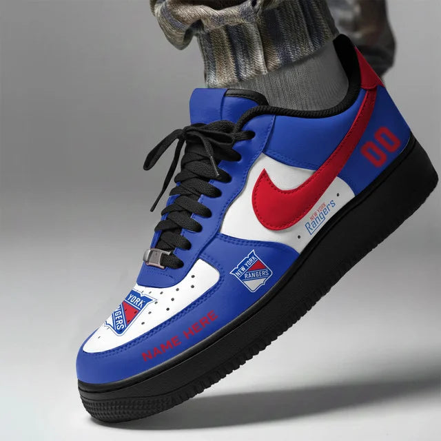 [SUPER SALE] NEW CUSTOMIZED NHL24 NYR NEW YORK RANGERS AF1 SHOES