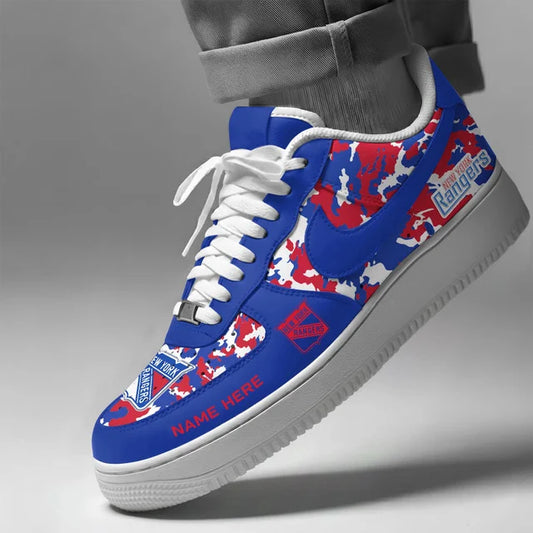 [SUPER SALE] NEW CUSTOMIZED NHL24 NYR NEW YORK RANGERS AF1 SHOES