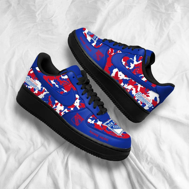 [SUPER SALE] NEW CUSTOMIZED NHL24 NYR NEW YORK RANGERS AF1 SHOES