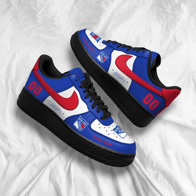 [SUPER SALE] NEW CUSTOMIZED NHL24 NYR NEW YORK RANGERS AF1 SHOES