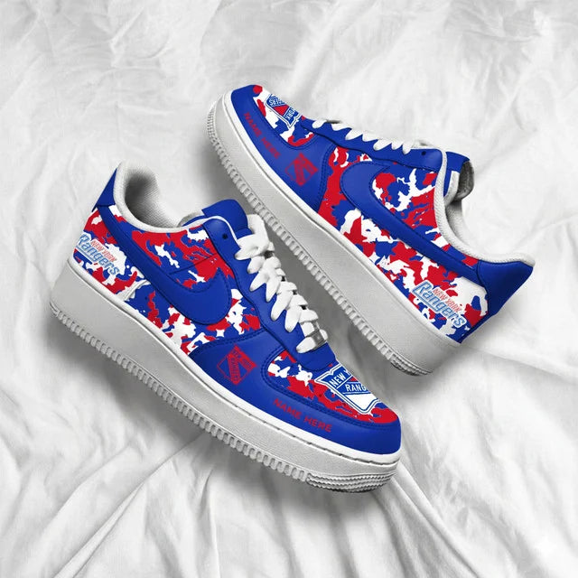 [SUPER SALE] NEW CUSTOMIZED NHL24 NYR NEW YORK RANGERS AF1 SHOES