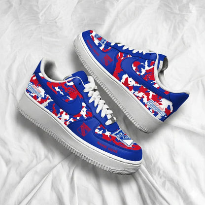 [SUPER SALE] NEW CUSTOMIZED NHL24 NYR NEW YORK RANGERS AF1 SHOES
