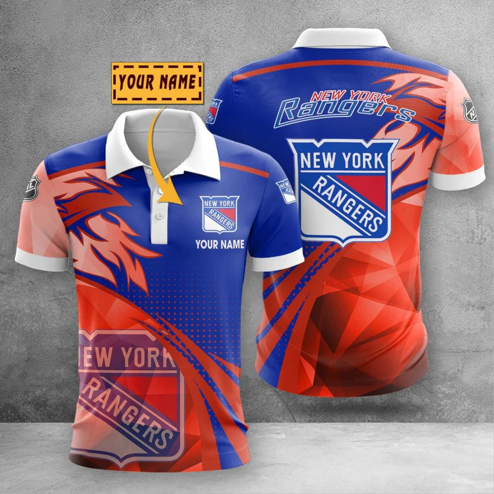 LIMITED EDITION - NEW CUSTOMIZED NHL24 NYR NEW YORK RANGERS POLO SHIRT, ZIP POLO SHIRT & T-SHIRTS