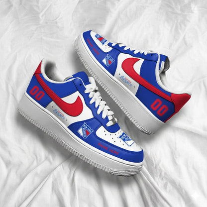 [SUPER SALE] NEW CUSTOMIZED NHL24 NYR NEW YORK RANGERS AF1 SHOES