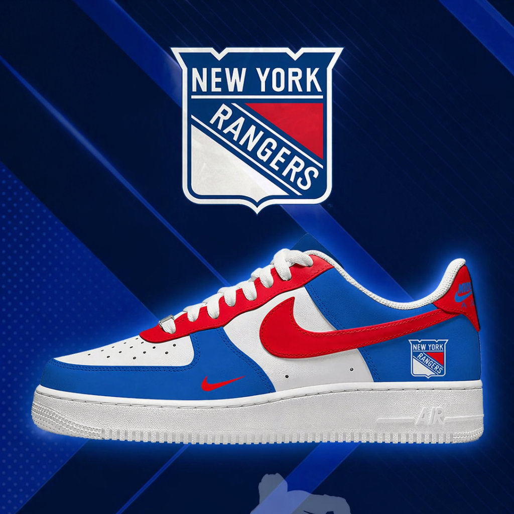 LIMITED EDITION - NEW CUSTOMIZED NHL24 NYR NEW YORK RANGERS AF1 SHOES