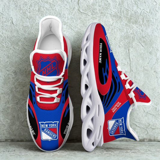 [SUPER SALE ] NEW CUSTOMIZED NHL24 NYR NEW YORK RANGERS MAX SOUL SHOES