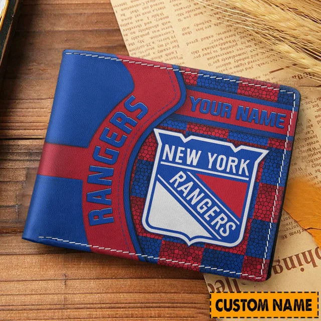 LIMITED EDITION - NEW CUSTOMIZED NHL24 NYR NEW YORK RANGERS LEATHER WALLET