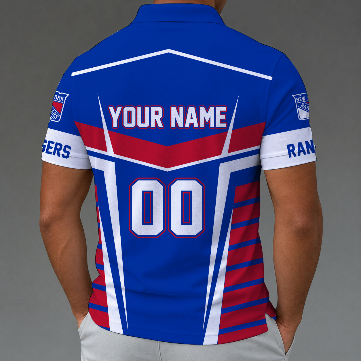 LIMITED EDITION - NEW CUSTOMIZED NHL24 NYR NEW YORK RANGERS POLO SHIRT