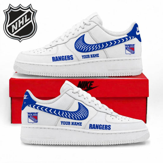 LIMITED EDITION - NEW CUSTOMIZED NHL24 NYR NEW YORK RANGERS AF1 SNEAKERS