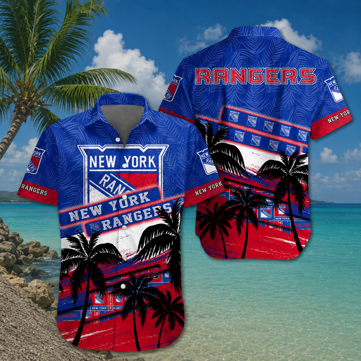 LIMITED EDITION - NEW CUSTOMIZED NHL24 NYR NEW YORK RANGERS UNISEX HAWAIIAN SHIRT