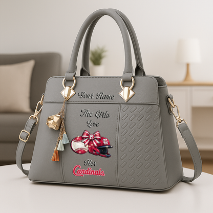 LIMITED EDITION - NEW CUSTOMIZED MLB24 SLC ST. LOUIS CARDINALS ZIP HANDBAG MULTICOLOR