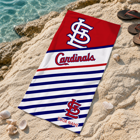HOT DEAL - NEW CUSTOMIZED MLB24 SLC ST. LOUIS CARDINALS BEACH TOWEL FOR FAN