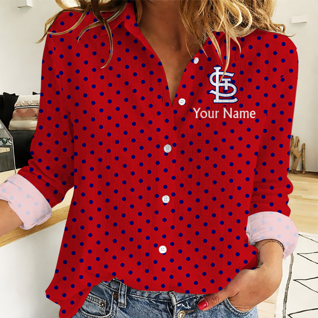 EXCLUSIVE EDITION - NEW CUSTOMIZED MLB24 SLC ST. LOUIS CARDINALS WOMEN CASUAL SHIRT
