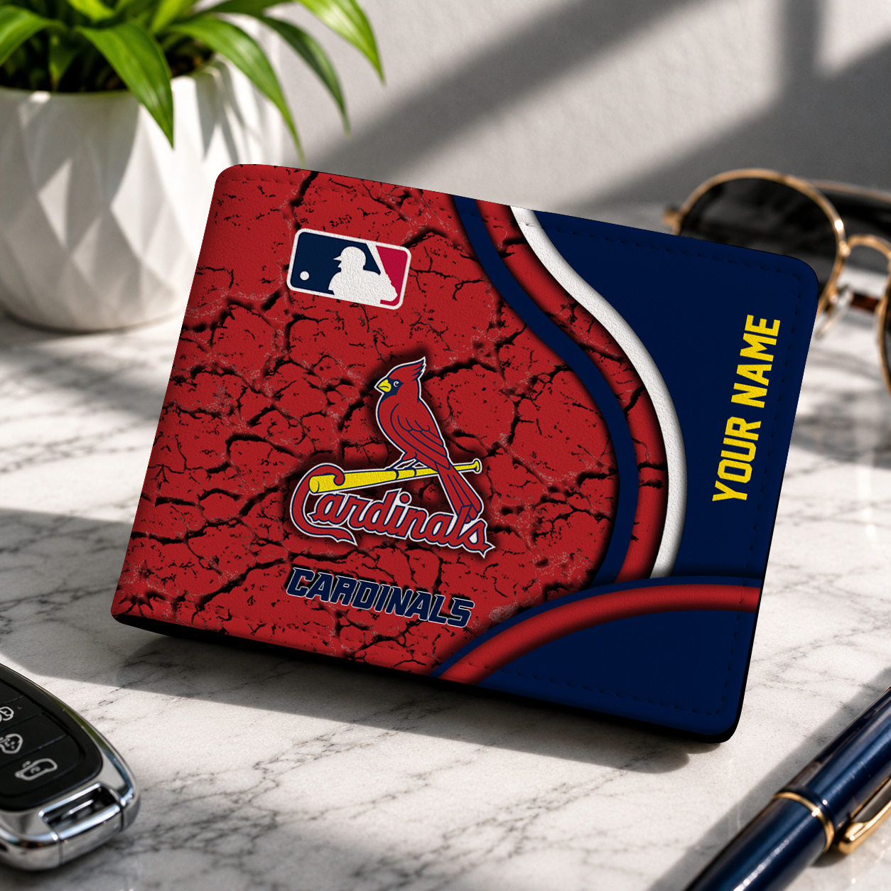 LIMITED EDITION - NEW CUSTOMIZED MLB24 SLC ST. LOUIS CARDINALS LEATHER WALLET
