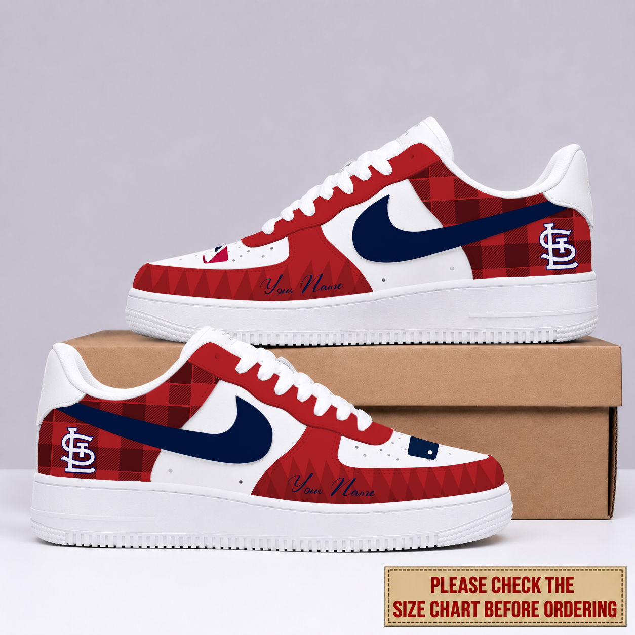 LIMITED EDITION - NEW CUSTOMIZED MLB24 SLC ST. LOUIS CARDINALS AF1 SHOES