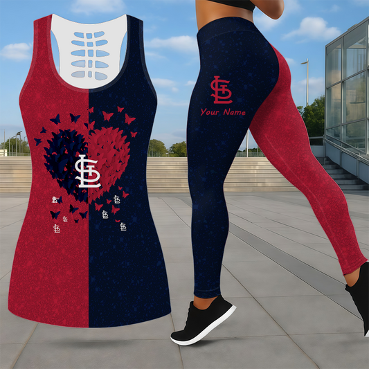 LIMITED EDITION - NEW CUSTOMIZED MLB24 SLC ST. LOUIS CARDINALS LEGGINGS & HOLLOW TANK TOP SET