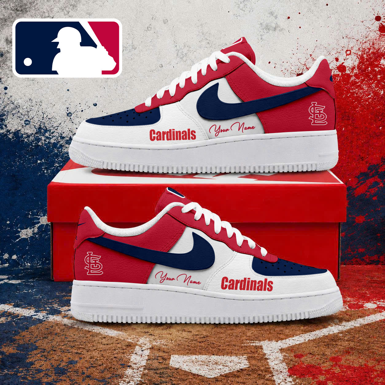 VIRAL EDITION - NEW CUSTOMIZED MLB24 SLC ST. LOUIS CARDINALS AF1 SHOES