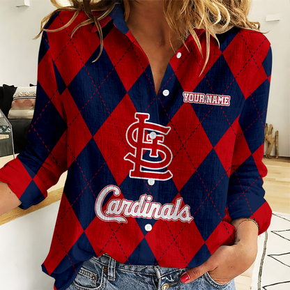 LIMITED EDITION - NEW CUSTOMIZED MLB24 SLC ST. LOUIS CARDINALS WOMEN CASUAL SHIRT FOR FAN