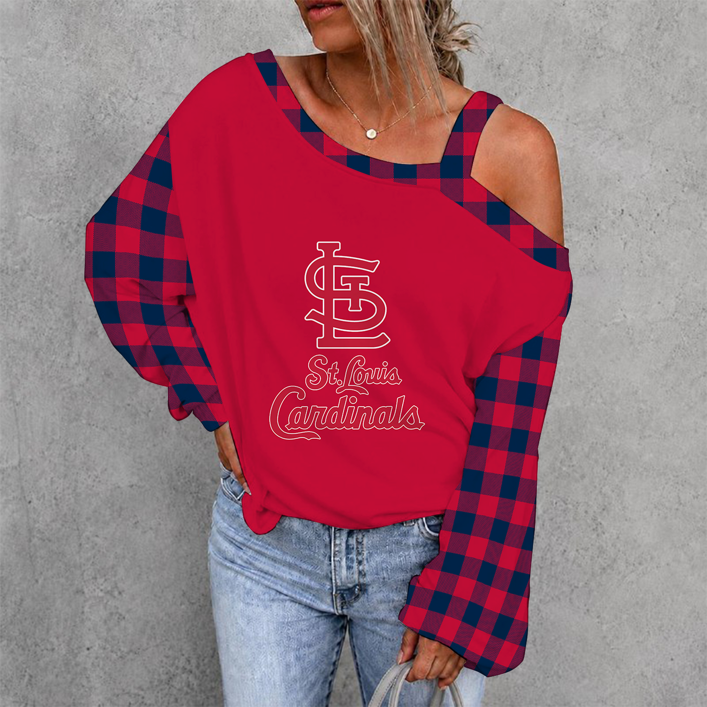 [FLASH SALE] NEW CUSTOMIZED MLB24 SLC ST. LOUIS CARDINALS DROP SHOULDER SWEATSHIRT