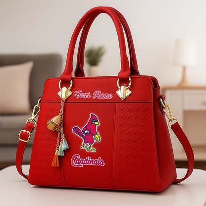LIMITED EDITION - NEW CUSTOMIZED MLB24 SLC ST. LOUIS CARDINALS ZIP HANDBAG MULTICOLOR