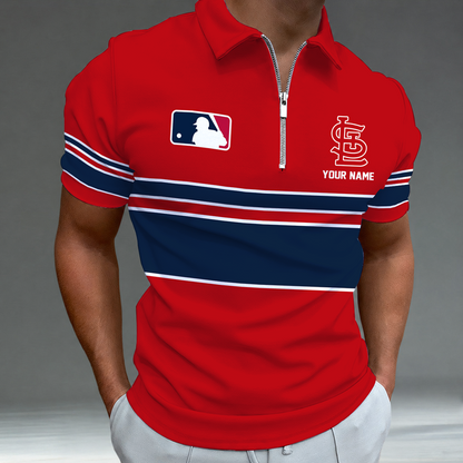 [FLASH SALE] NEW CUSTOMIZED MLB24 SLC ST. LOUIS CARDINALS ZIP POLO SHIRT