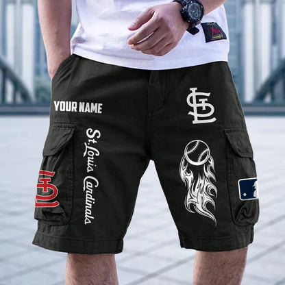 [FLASH SALE] NEW CUSTOMIZED MLB24 SLC ST. LOUIS CARDINALS MEN'S CARGO SHORTS