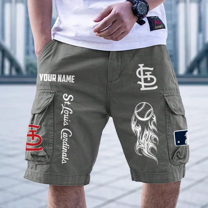 [FLASH SALE] NEW CUSTOMIZED MLB24 SLC ST. LOUIS CARDINALS MEN'S CARGO SHORTS