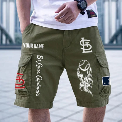 [FLASH SALE] NEW CUSTOMIZED MLB24 SLC ST. LOUIS CARDINALS MEN'S CARGO SHORTS