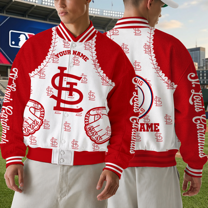 LIMITED EDITION - NEW CUSTOMIZED MLB24 SLC ST. LOUIS CARDINALS SATIN VARSITY & BASEBALL JACKET