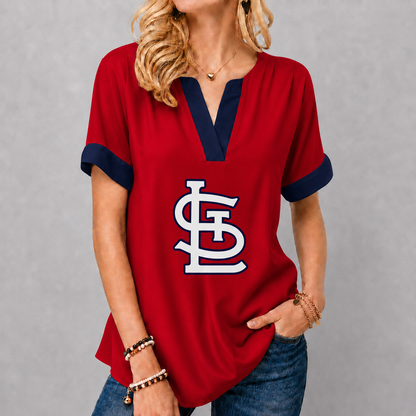 LIMITED EDITION - NEW CUSTOMIZED MLB24 SLC ST. LOUIS CARDINALS V-NECK FEMALE SHIRT