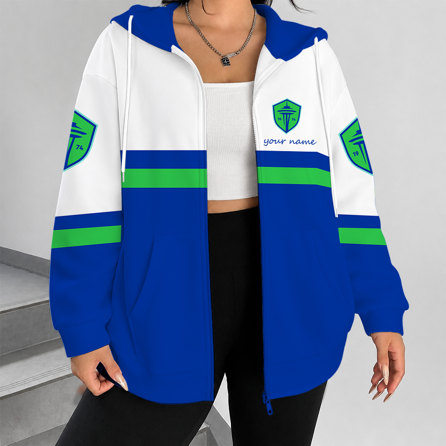 [FAN EXCLUSIVE] NEW CUSTOMIZED MLS24 SSF SEATTLE SOUNDERS FC ZIP HOODIE