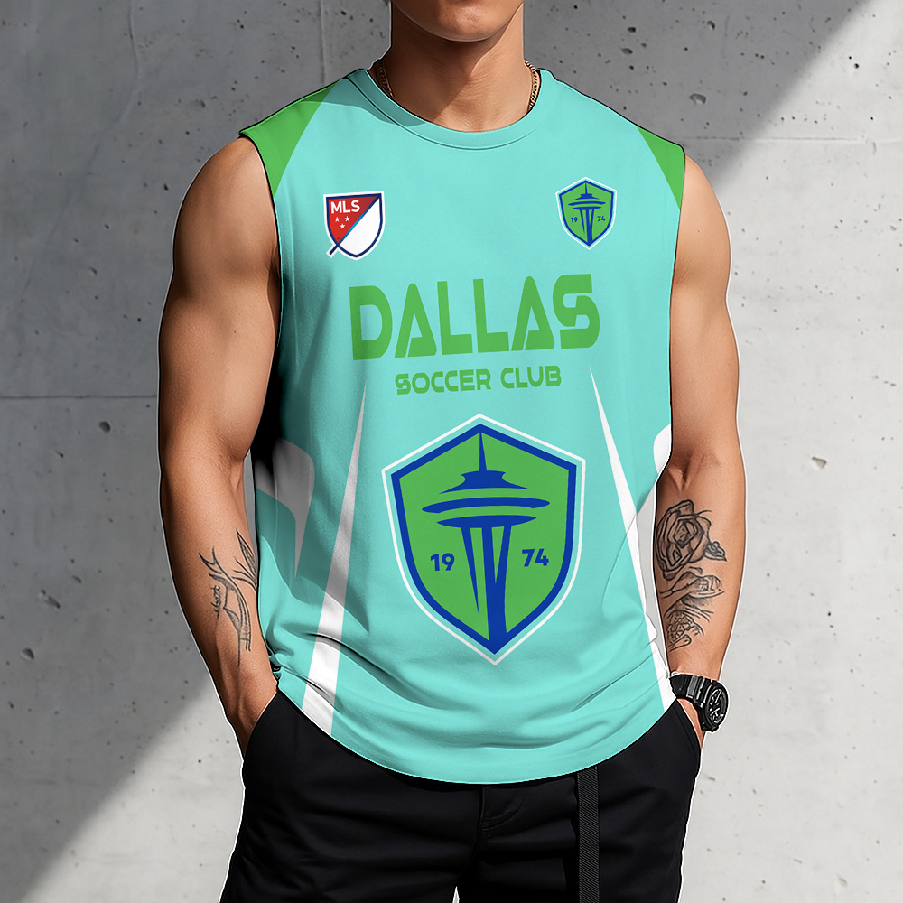 LIMITED EDITION - NEW CUSTOMIZED MLS24 SSF ST SOUNDERS TANK TOP & GYM SHIRT