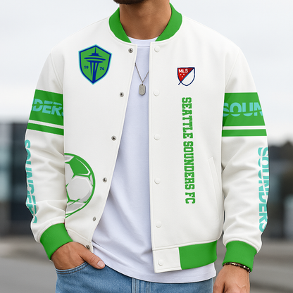 TOP SELLING - NEW CUSTOMIZED MLS24 SSF ST SOUNDERS SATIN VARSITY & BASEBALL JACKET