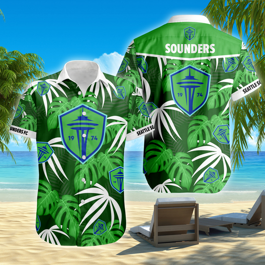 ENDING TODAY - NEW CUSTOMIZED MLS24 SSF SEATTLE SOUNDERS FC UNISEX HAWAIIAN SHIRT