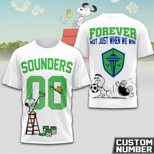 ENDING TODAY - NEW CUSTOMIZED MLS24 SSF SEATTLE SOUNDERS FC x SNOOPY HOODIE, T-SHIRTS, ZIP HOODIE, SWEATSHIRTS & POLO
