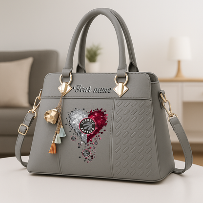 LIMITED EDITION - NEW CUSTOMIZED NBA24 TRA TORONTO RAPTORS ZIP HANDBAG MULTICOLOR