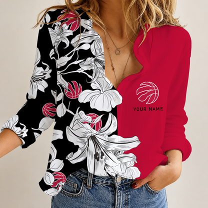 [HOT DEAL] NEW CUSTOMIZED NBA24 TRA TORONTO RAPTORS WOMEN CASUAL SHIRT FOR FAN