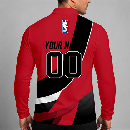 [HOT DEAL] NEW CUSTOMIZED NBA24 TRA TORONTO RAPTORS MEN LONG SLEEVE POLO