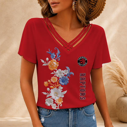 [HOT DEAL] NEW CUSTOMIZED NBA24 TRA TORONTO RAPTORS V-NECK SHIRT