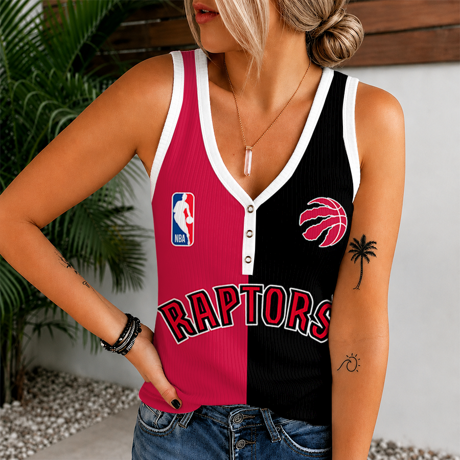 [HOT DEAL] NEW CUSTOMIZED NBA24 TRA TORONTO RAPTORS WOMEN'S V-NECK TANK TOP