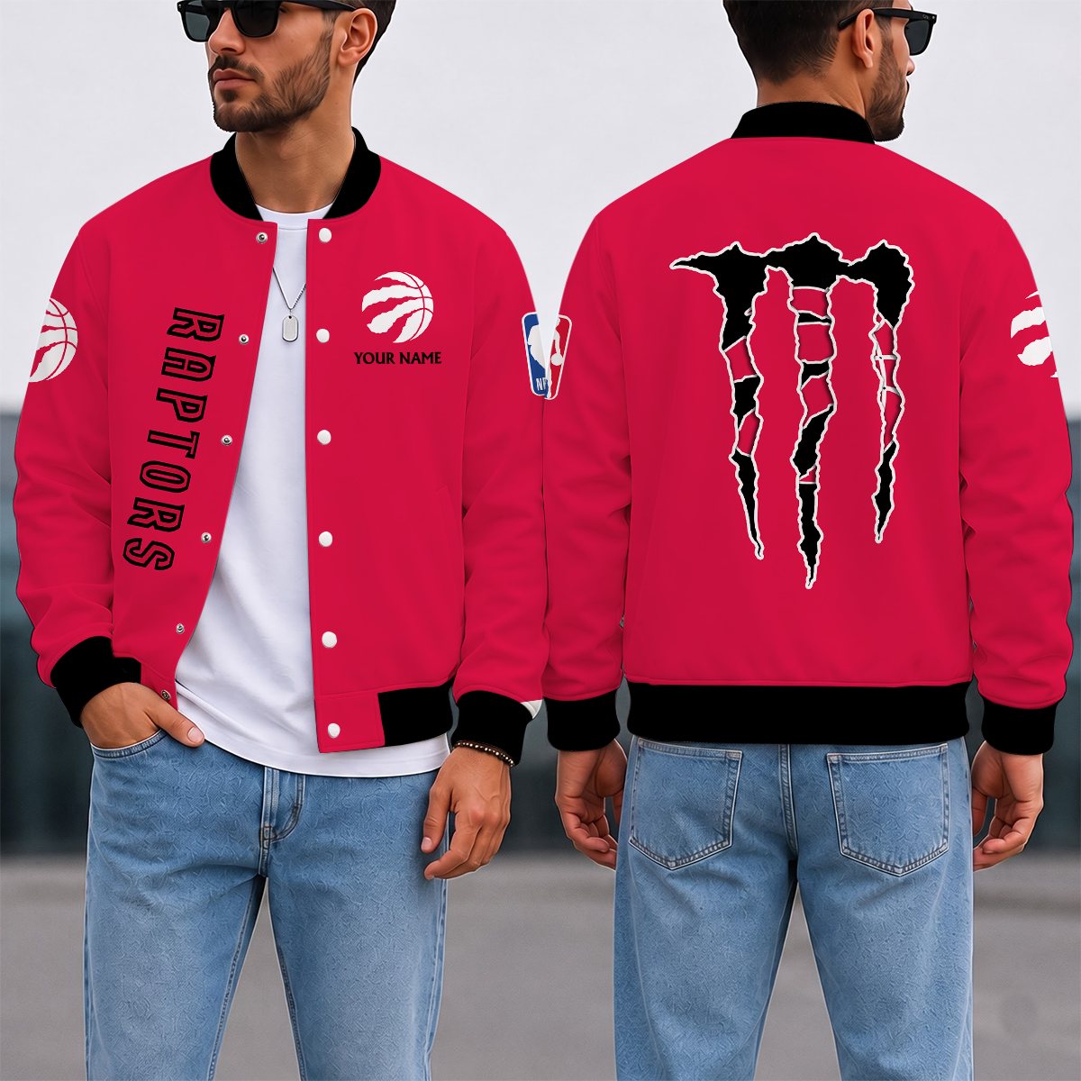 LIMITED EDITION - NEW CUSTOMIZED NBA24 TRA TORONTO RAPTORS BASEBALL JACKET, SATIN VARSITY JACKET
