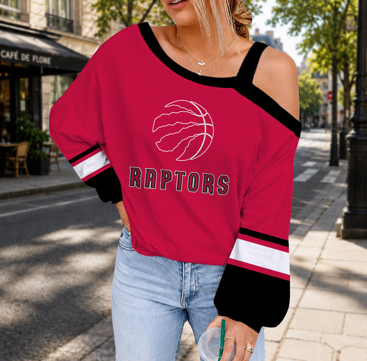 LIMITED EDITION - NEW CUSTOMIZED NBA24 TRA TORONTO RAPTORS DROP SHOULDER SWEATSHIRT