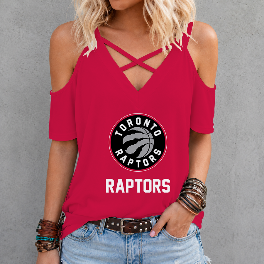 LIMITED EDITION - NEW CUSTOMIZED NBA24 TRA TORONTO RAPTORS CRISS CROSS V-NECK TOP