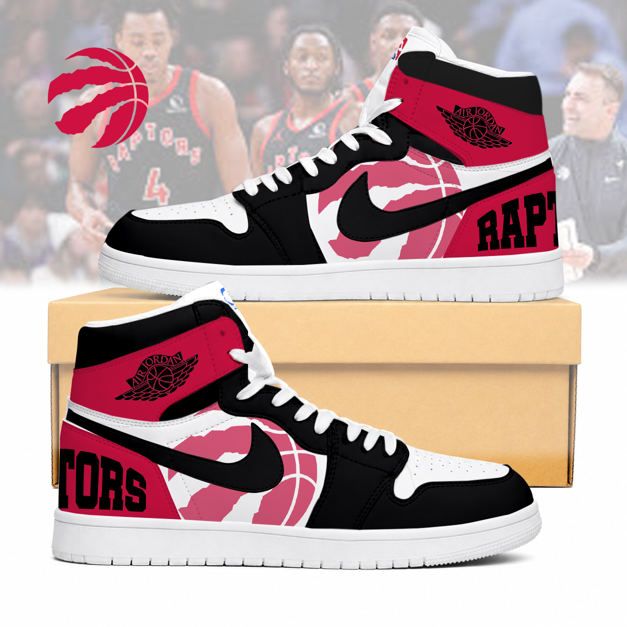 LIMITED EDITION - NEW CUSTOMIZED NBA24 TRA TORONTO RAPTORS AIR JORDAN SNEAKERS