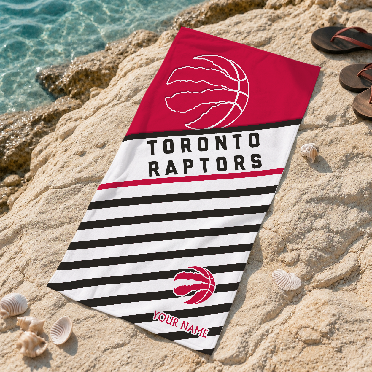 LIMITED EDITION - NEW CUSTOMIZED NBA24 TRA TORONTO RAPTORS BEACH TOWEL FOR FAN