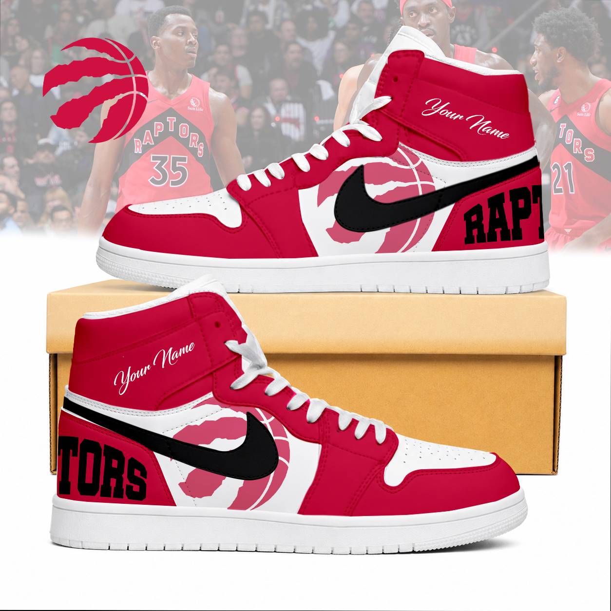 LIMITED EDITION - NEW CUSTOMIZED NBA24 TRA TORONTO RAPTORS AIR JORDAN SNEAKERS